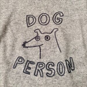 Boden dog person gray hthr crew sweater sz S